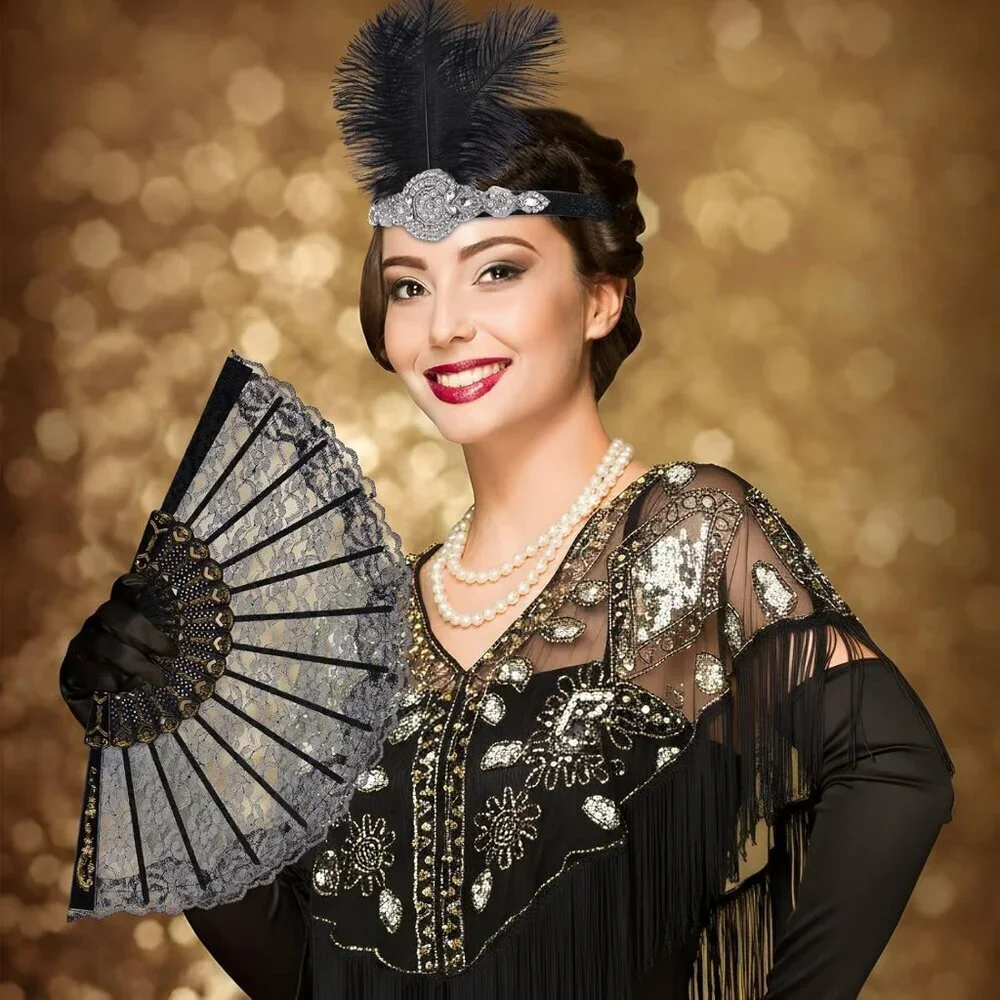 7 Pcs 1920s Flapper Accessories Set for Women Vintage Roaring 20s Costume